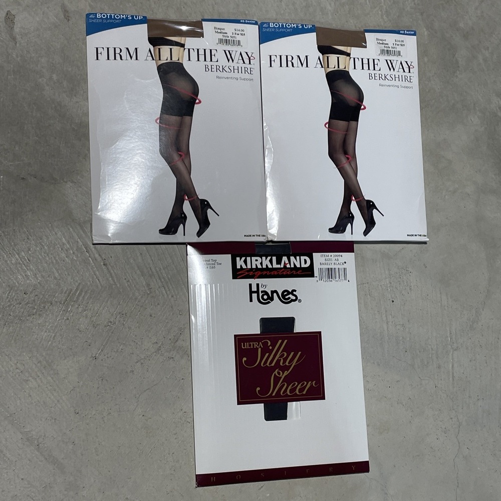 2 Berkshire The Bottoms Up Firm All The Way Pantyhose Medium Bisque Compression